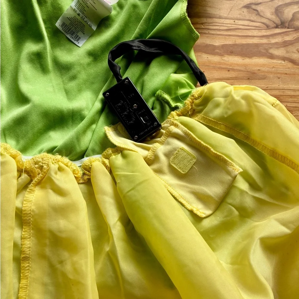 Disney Tiana Tinkerbell Wings Green Fairy Princess Costume Small 4 6 Halloween